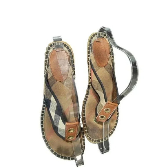 Burberry without tag Espadrilles Wedge Toe Sandals Women's 9.5  Mid Heel… - Picture 4 of 9